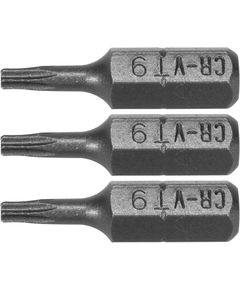 Насадка STHOR TORX T9, HEX 1/4, 25 мм, Cr-V, 3 шт, фото  | SNABZHENIE.com.ua