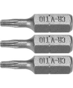 Насадка STHOR TORX T10 x 25 мм, HEX 1/4, Cr-V, 3 шт, фото  | SNABZHENIE.com.ua