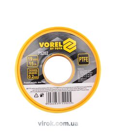 Фум-стрічка VOREL тефлонова ущільнююча, l= 15 м, b= 19 мм, h= 0,2 мм [200], фото  | SNABZHENIE.com.ua