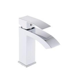 Змішувач Qtap Swan Cascada QTSWA270CRW45568 для раковини, хром/білий, фото  | SNABZHENIE.com.ua