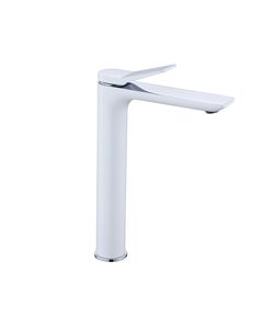 Смеситель для раковины Qtap Presto высокий, хром/белый, фото  | SNABZHENIE.com.ua