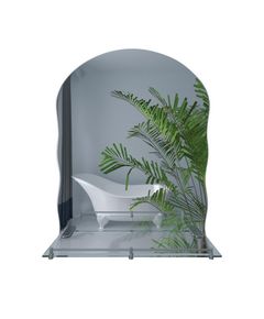 Зеркало Lidz Anny 600x850 с полочкой, прямоугольное, дугообразное верхом, фото  | SNABZHENIE.com.ua