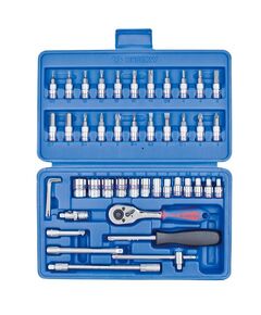 Набір головок 1/4" 46 од. 6-ти грані (4-14мм) у пластиці, фото  | SNABZHENIE.com.ua