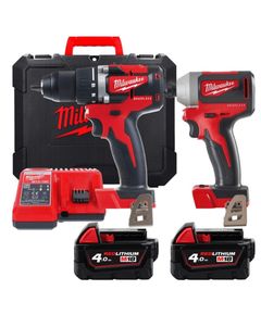 Набор инструментов MILWAUKEE M18 CBLPP2B-402C с 2 аккумуляторами, фото  | SNABZHENIE.com.ua