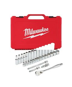 Набор метрических головок MILWAUKEE 3/8 (32 шт.) с воротком, фото  | SNABZHENIE.com.ua