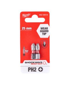 Насадка Milwaukee SHOCKWAVE PH2 25мм, 2 шт., фото  | SNABZHENIE.com.ua