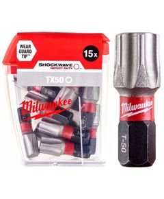 Насадка Milwaukee SHOCKWAVE TX50 25мм, 15 шт - бітки, фото  | SNABZHENIE.com.ua