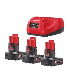 Енергокомплект M12 NRGO1-643 (B6 2шт, B4 1шт, З/У С12С) MILWAUKEE, фото  | SNABZHENIE.com.ua
