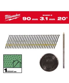 Гвозді з кільцевою накаткою 20°/75мм RS для M18 FFN21 (2000 шт) MILWAUKEE, фото  | SNABZHENIE.com.ua