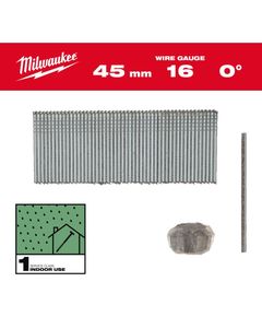 Набор гвоздей 16G/0°/45mm (2500шт) для гвоздезабивного инструмента MILWAUKEE, фото  | SNABZHENIE.com.ua