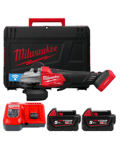 Аккумуляторная угловая шлифмашина 125 мм MILWAUKEE M18 FSAGSVO125X-502X, фото  | SNABZHENIE.com.ua