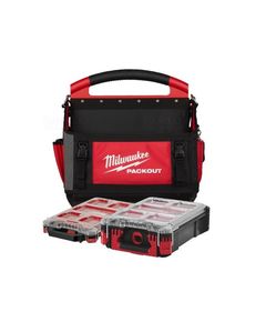 Сумка для инструментов и 2 органайзера MILWAUKEE PACKOUT, 3 предмета, фото  | SNABZHENIE.com.ua