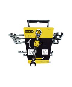 Ключи ріжково-накидні STANLEY MaxiDrive Plus з тріщаткою, набір 6 шт., фото  | SNABZHENIE.com.ua