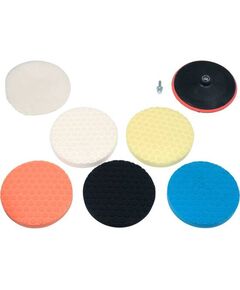 Губки і хутро полірувальні на липучці YATO Ø= 180 мм, h= 25 мм з опорним диском і адаптером М14, 8 ел, фото  | SNABZHENIE.com.ua