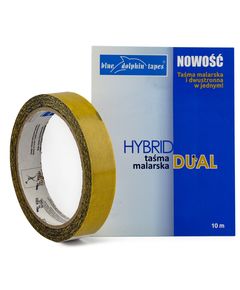 Двухсторонний малярный скотч Blue Dolphin HYBRID DUAL 19 мм х 10 м, фото  | SNABZHENIE.com.ua