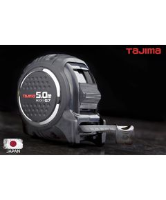 Рулетка будівельна 5м х 25мм TAJIMA (Японія) G7 LOCK ударостійка посилена стрічка, фото  | SNABZHENIE.com.ua