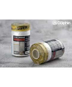 Защитная пленка с малярной лентой Blue Dolphin, 55 см х 23 м, Ultra Premium, фото  | SNABZHENIE.com.ua