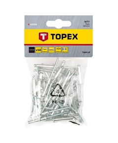 Заклепки алюминиевые TOPEX 4.8x14.5 мм, 50 шт., фото  | SNABZHENIE.com.ua