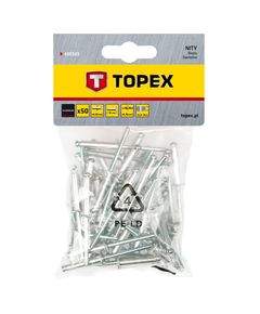 Заклепки алюминиевые TOPEX 4.8 мм x 18 мм, 50 шт., фото  | SNABZHENIE.com.ua