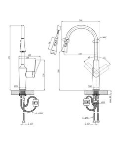 Смеситель для кухни Kroner KRP Makon GRP030-T, фото  | SNABZHENIE.com.ua