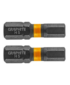 Біти ударні HEX5 x 25 мм, 2 шт. GRAPHITE 56H508, фото  | SNABZHENIE.com.ua