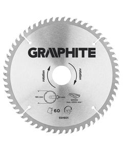 Отрезной диск GRAPHITE 185x30 мм, 60 зубьев (55H601), фото  | SNABZHENIE.com.ua