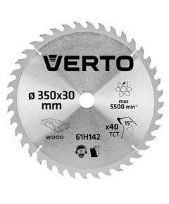 Диск отрезной VERTO 350x30 мм, 40 зубьев, модель 61H142, фото  | SNABZHENIE.com.ua
