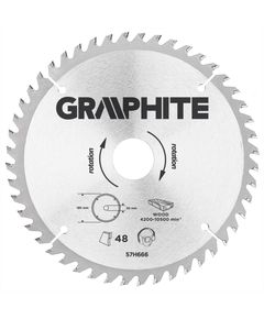 Диск отрезной карбидный 185x30 мм 48 зубьев GRAPHITE 57H666, фото  | SNABZHENIE.com.ua