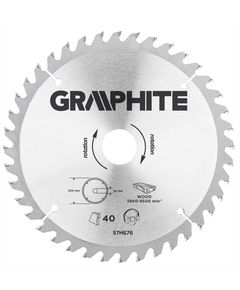 Диск отрезной карбидный 200x30 мм, 40 зубьев GRAPHITE 57H676, фото  | SNABZHENIE.com.ua