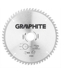 Пильный диск GRAPHITE 216x30 мм, карбид, 60 зубьев, фото  | SNABZHENIE.com.ua