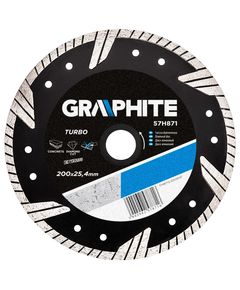 Алмазный диск 200x25,4мм Turbo GRAPHITE (57H871) для резки, фото  | SNABZHENIE.com.ua