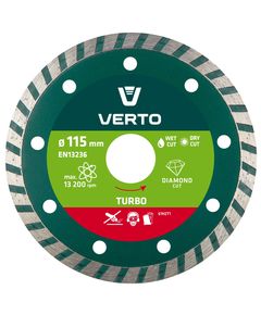 Алмазный диск turbo VERTO 115x22,2 мм для резки, фото  | SNABZHENIE.com.ua