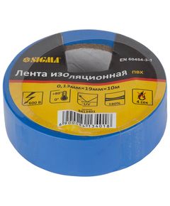 Изолента ПВХ синяя 0.13мм*19мм*10м SIGMA, фото  | SNABZHENIE.com.ua