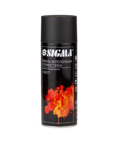 Аерозольна емаль акрилова термостійка +600°C 400мл чорна матова SIGMA, фото  | SNABZHENIE.com.ua