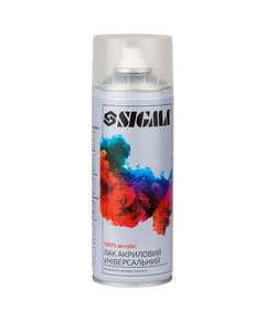 Аэрозольный акриловый лак 400 мл прозрачный глянец SIGMA, фото  | SNABZHENIE.com.ua