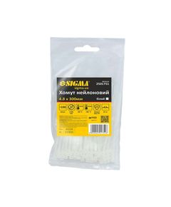 Хомут нейлоновый 4.8x300мм, 100шт, белый, фото  | SNABZHENIE.com.ua