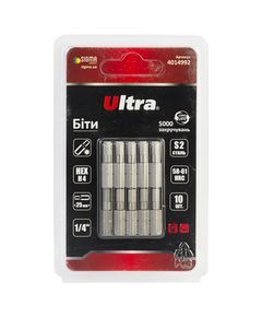 Биты HEX 4*25мм S2 (10шт) в блистере ULTRA, фото  | SNABZHENIE.com.ua