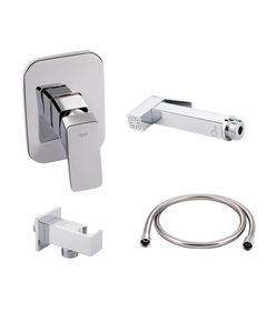 Комплект для душа Qtap Chrome: смеситель, шланг, лейка и подключение, фото  | SNABZHENIE.com.ua