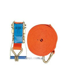 Пас для крепления багажа с трещоткой VOREL, + крюк 5т, 2000 daN, 50мм х 8м, фото  | SNABZHENIE.com.ua