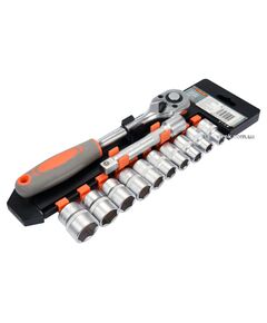 Набір торцевих головок STHOR: квадрат 1/2, М10-24 мм, з тріщоткою і подовжувачем [12 Од.] [5/10], фото  | SNABZHENIE.com.ua