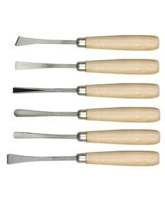 Стамески фигурные VOREL с деревянной ручкой, набор 6 шт., фото  | SNABZHENIE.com.ua