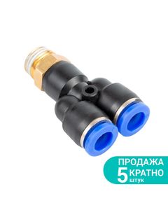 Штуцер цанговый Y-образный Ø6мм МТ 1/4 SIGMA, фото  | SNABZHENIE.com.ua