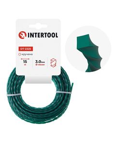 Леска для триммера квадратна крученая 3.0 мм, 15 м INTERTOOL DT-2325, фото  | SNABZHENIE.com.ua