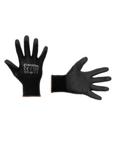 Перчатка трикотажная черная с полиуретаном 8 INTERTOOL SP-0167, фото  | SNABZHENIE.com.ua