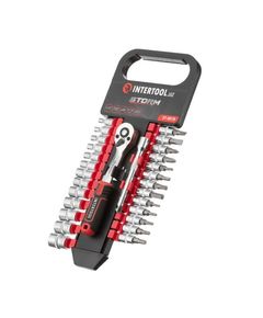 Набір головок 1/4 4-14 мм, TORX, PH, HEX, SL, 28 ед., CrV, STORM INTERTOOL ET-8018, фото  | SNABZHENIE.com.ua