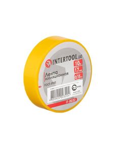 Изоляционная лента желтая 0,15мм*17мм*10м INTERTOOL IT-0032, фото  | SNABZHENIE.com.ua