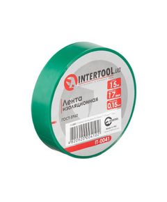 Изоляционная лента 0,15мм*17мм*15м зеленая INTERTOOL IT-0041, фото  | SNABZHENIE.com.ua