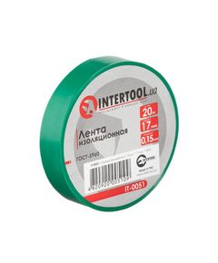 Изоляционная лента 0.15мм*17мм*20м зеленая INTERTOOL IT-0051, фото  | SNABZHENIE.com.ua