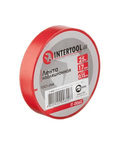 Ізоляційна стрічка червона 0.15мм 17мм 25м INTERTOOL IT-0060, фото  | SNABZHENIE.com.ua