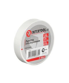Изоляционная лента белая 0,15мм*17мм*25м INTERTOOL IT-0063, фото  | SNABZHENIE.com.ua